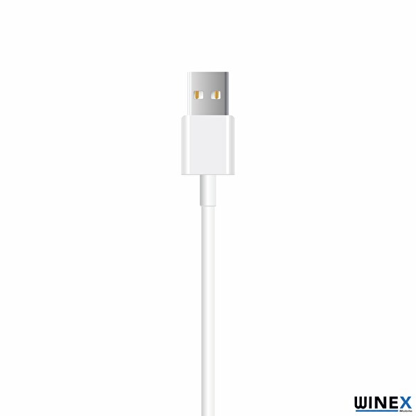 Winex SX233M 3A 45W USB A To Lightning 3 Metre Beyaz Data Ve Hızlı Şarj Kablosu