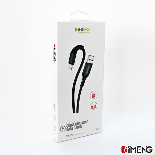 İMENG ML60 6A 100W USB A To Lightning Yeşil Data Ve Hızlı Şarj Kablosu