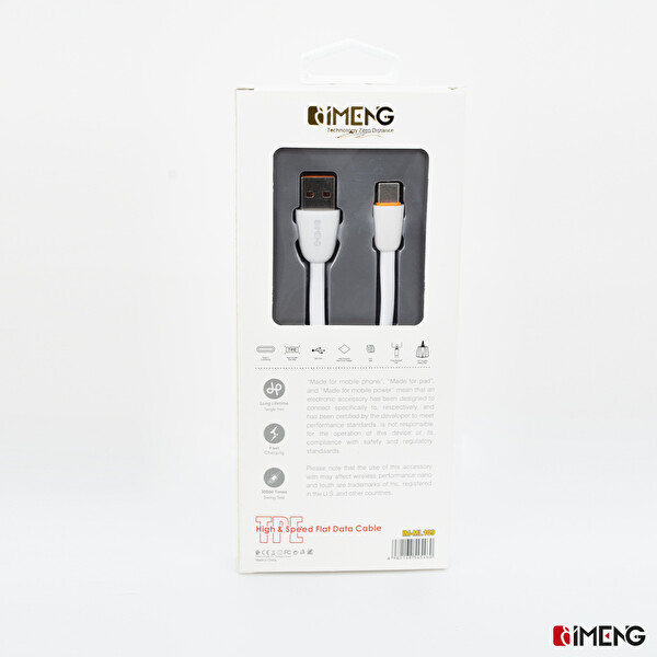 İMENG ML109 3.1A USB A To Micro Beyaz Data Ve Hızlı Şarj Kablosu