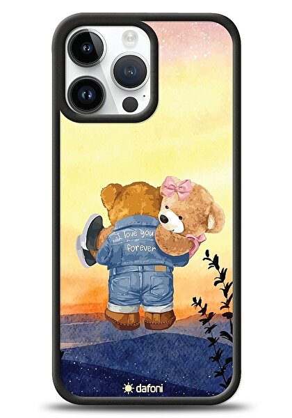 Dafoni Art iPhone 14 Pro Max Sunset Teddy Bears Kılıf