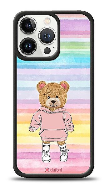 Dafoni Art iPhone 13 Pro Chic Teddy Bear Kılıf