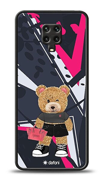Dafoni Art Xiaomi Redmi Note 9 Pro Rock And Roll Teddy Bear Kılıf