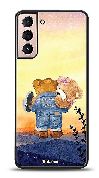 Dafoni Art Samsung Galaxy S21 Plus Sunset Teddy Bears Kılıf