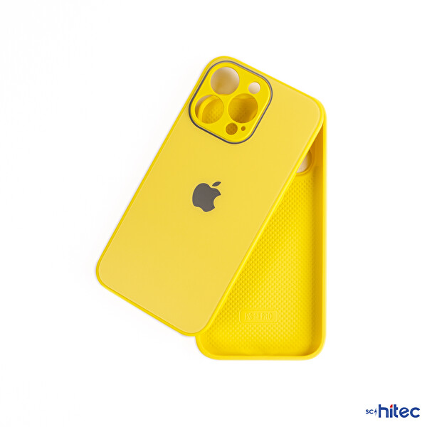 ScHitec Deluxe iPhone 14 Pro Max Mat Sarı Kılıf