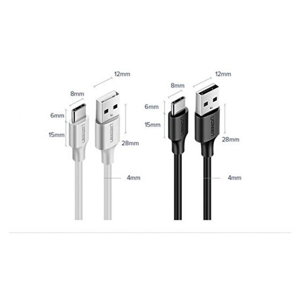 Ugreen USB Type C 1 M Şarj Ve Data Kablosu 3