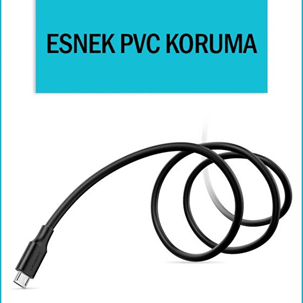 Ugreen Micro USB 1.5 M Beyaz Şarj ve Data Kablosu
