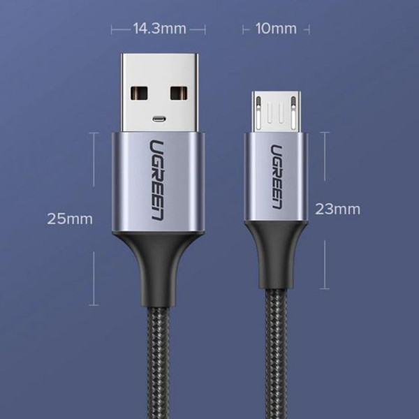 Ugreen Premium Micro 1 M Siyah USB Şarj ve Data Kablosu