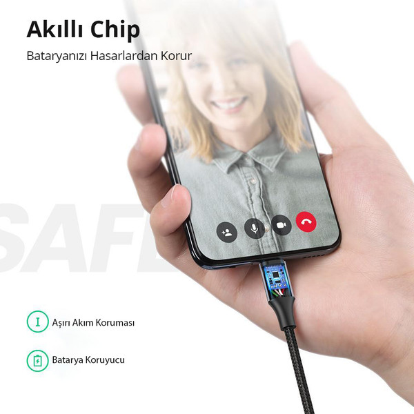 Ugreen Premium Micro 1 M Siyah USB Şarj ve Data Kablosu