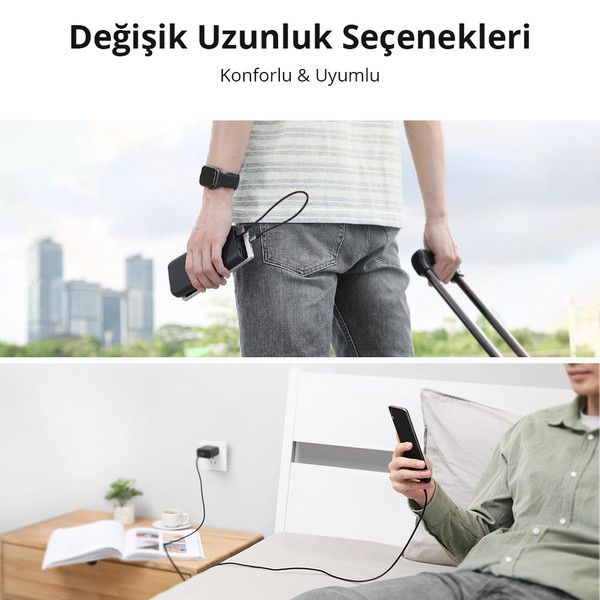 Ugreen Premium Micro 1 M Siyah USB Şarj ve Data Kablosu