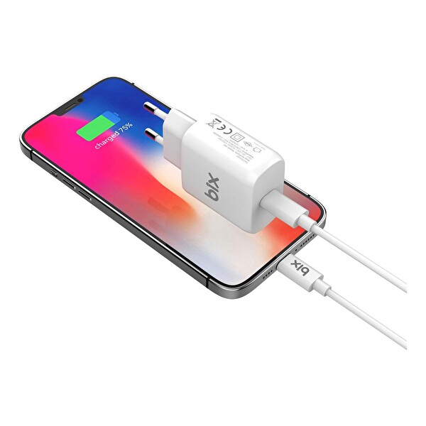 Bix BX-CL20TA 20 W PD Hızlı Şarj Adaptörü - 3A USB-C Lightning Kablo