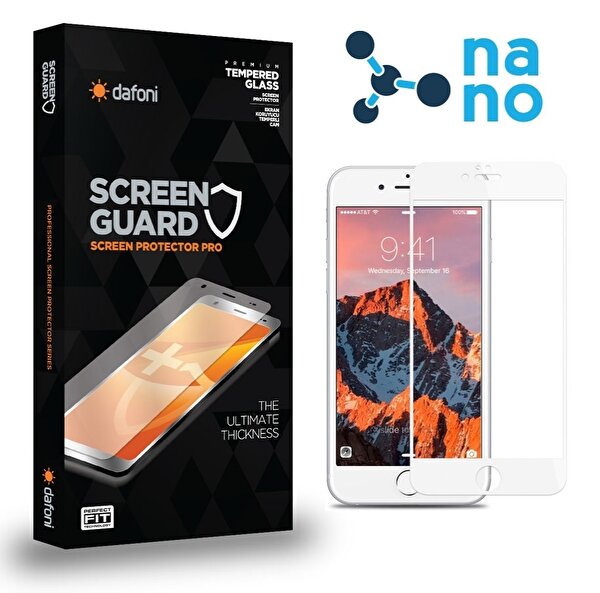 Dafoni iPhone SE 2022 Full Nano Beyaz Premium Ekran Koruyucu