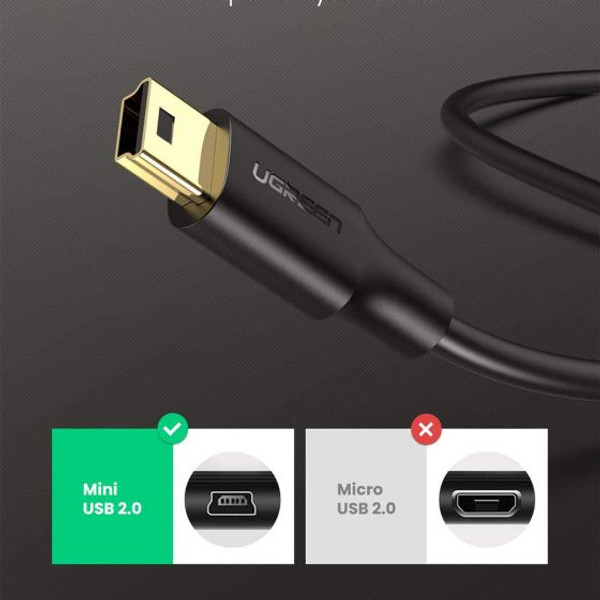 Ugreen Mini USB To USB 2 Metre Data ve Şarj Kablosu