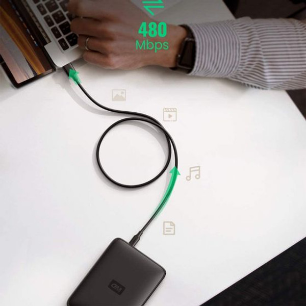 Ugreen Mini USB To USB 2 Metre Data ve Şarj Kablosu