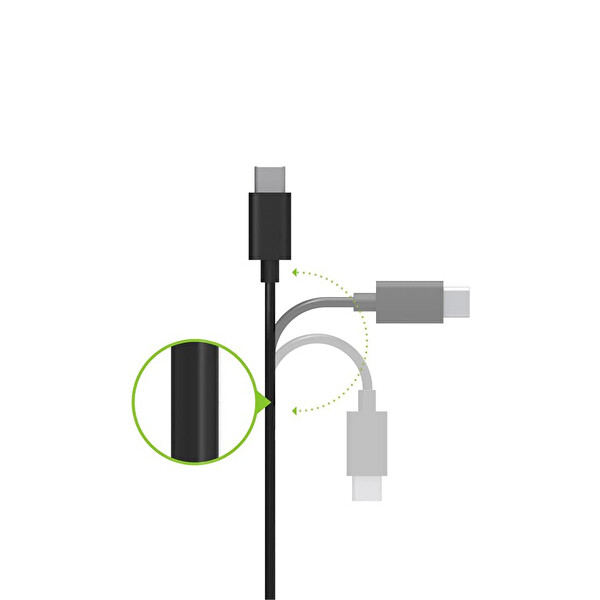 Omars USB Type-C 90 CM Siyah Şarj ve Data Kablosu