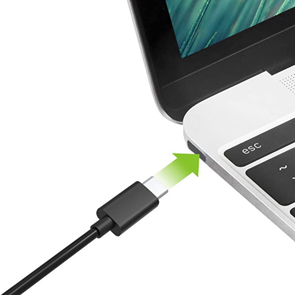 Omars USB Type-C 90 CM Siyah Şarj ve Data Kablosu