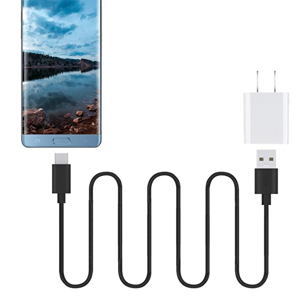 Omars USB Type-C 90 CM Siyah Şarj ve Data Kablosu