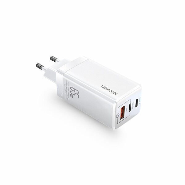 Usams Mac- Tu Serisi Hızlı Şarj Kiti US-CC110 65W GaN Şarj Başlığı - US-SJ459 100W Type-C to Type-C Şarj ve Data Kablosu