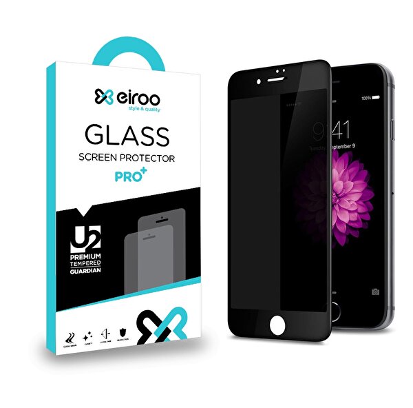 Eiroo iPhone 6 / 6s Full Privacy Tempered Glass Cam Ekran Koruyucu