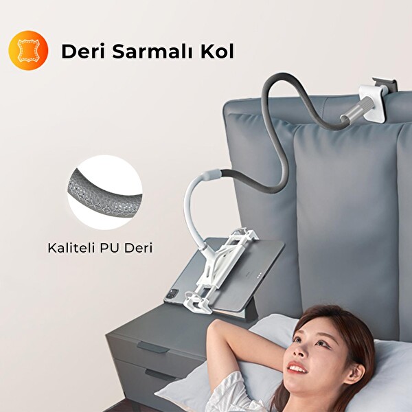 Bix Saiji Datura 2 100 CM Akrobat Flexible Ayarlanabilir Gri Telefon Tablet Tutucu