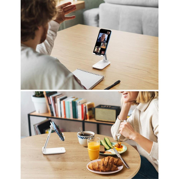 Ugreen 20434 Katlanabilir Çok Açılı Yükseklik Ayarlı Beyaz Telefon Standı