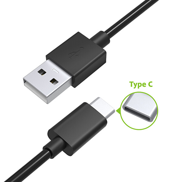 Omars OMTCA100BK USB Type-C 3A 1 M Siyah Şarj Ve Data Kablosu