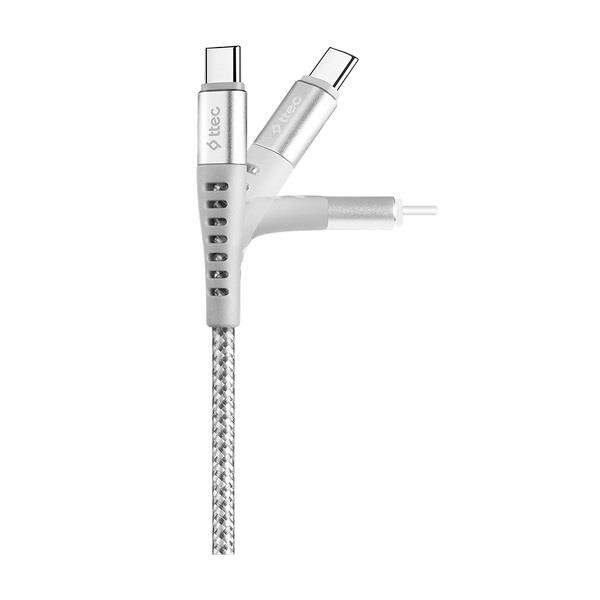 Ttec ExtremeCable 2DKX02CG Ekstra Dayanıklı USB-A USB-C 150 CM Gümüş Şarj Kablosu
