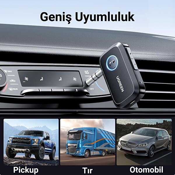 Ugreen 90748 3.5mm Aux Araç için Bluetooth 5.3 Ses Aktarım