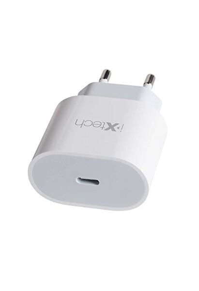 İxtech Lightning USB 20 W Beyaz Hızlı Şarj Aleti Kablo Adaptör Seti