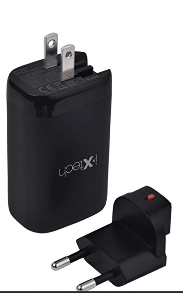 İxtech HC2 65 W 2xType-C ve 1xUSB-A Girişli Adaptör