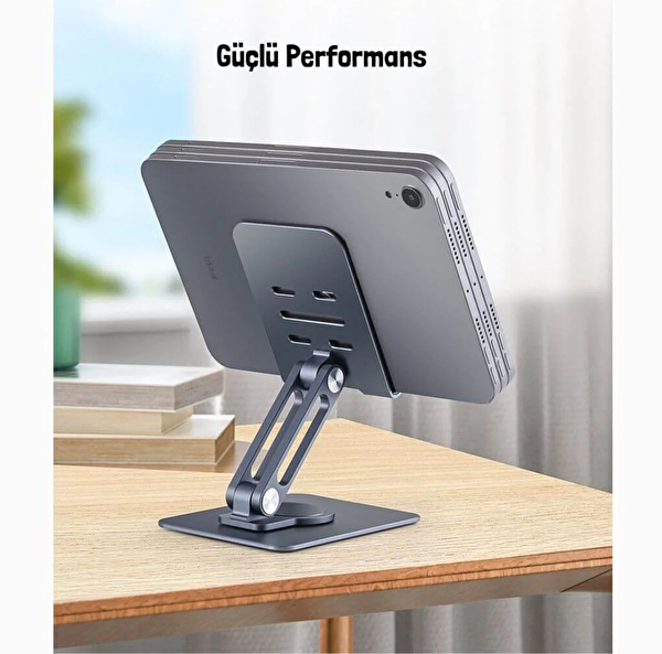 Cosmostech 360 Derece Hareketli Dönen Katlanabilir Metal Alüminyum Telefon Ve Tablet Tutucu Stand