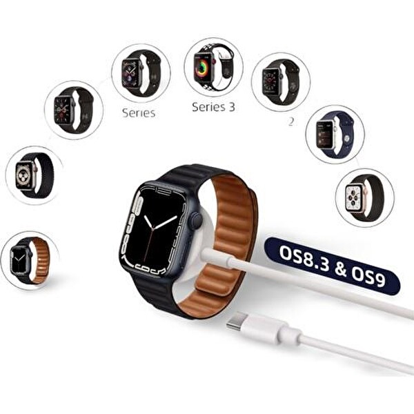 Cosmostech GV09 Apple Watch Uyumlu Akıllı Saat Manyetik Şarj Kablosu