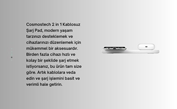 Cosmostech 2 In 1 Kablosuz Şarj Cihaz ve Standı