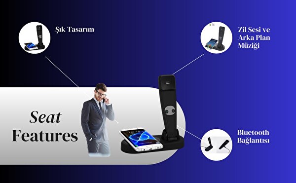 Cosmostech 2'si 1 Arada Masa Üstü Bluetooth Kablosuz Şarj Cihaz ve Standı