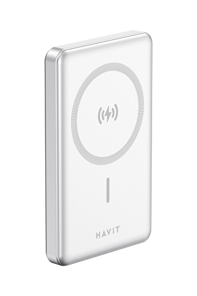 Havit PB5203 Ultra İnce 20W 10000 mAh Magsafe Manyetik Kablosuz Beyaz Powerbank