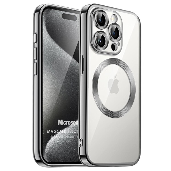 Microsonic Apple iPhone Magsafe Luxury Electroplate Koyu Gri Kılıf