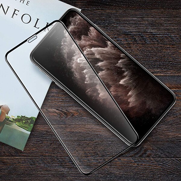 Microsonic Apple Iphone 11 Pro (5.8'') Tam Kaplayan Temperli Cam Ekran Koruyucu Siyah