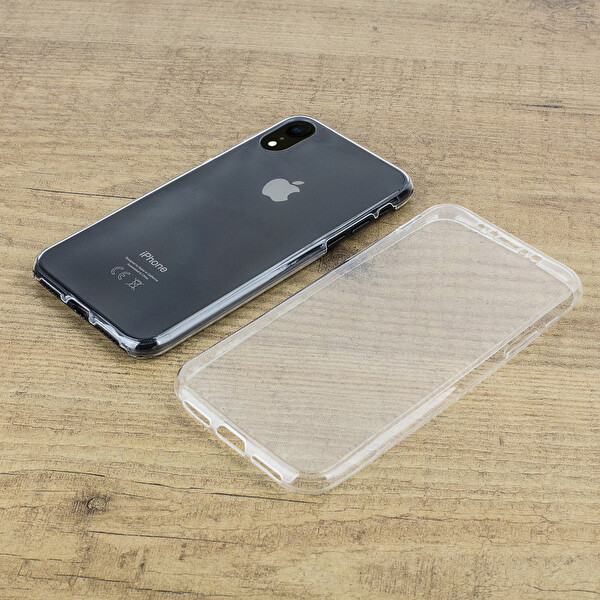 Microsonic Apple Iphone Xr (6.1'') Kılıf 6 Tarafı Tam Full Koruma 360 Clear Soft Şeffaf