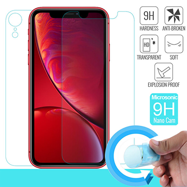 Microsonic Apple Iphone Xr (6.1'') Ön + Arka Nano Cam Ekran Koruyucu