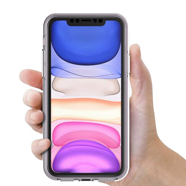 Microsonic Apple Iphone 11 (6.1'') Kılıf 6 Tarafı Tam Full Koruma 360 Clear Soft Şeffaf