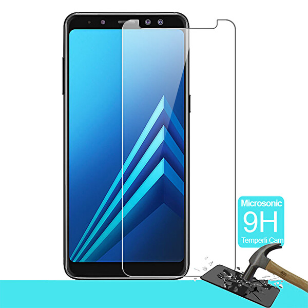 Microsonic Samsung Galaxy A8 Plus 2018 Temperli Cam Ekran Koruyucu Kırılmaz Film