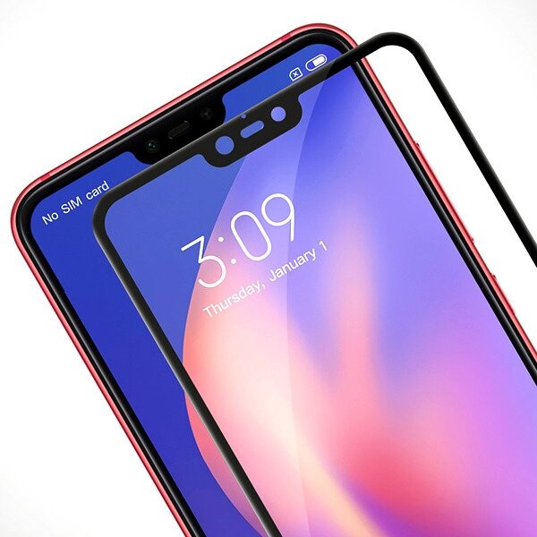 Microsonic Xiaomi Mi 8 Lite Tam Kaplayan Temperli Cam Ekran Koruyucu Siyah
