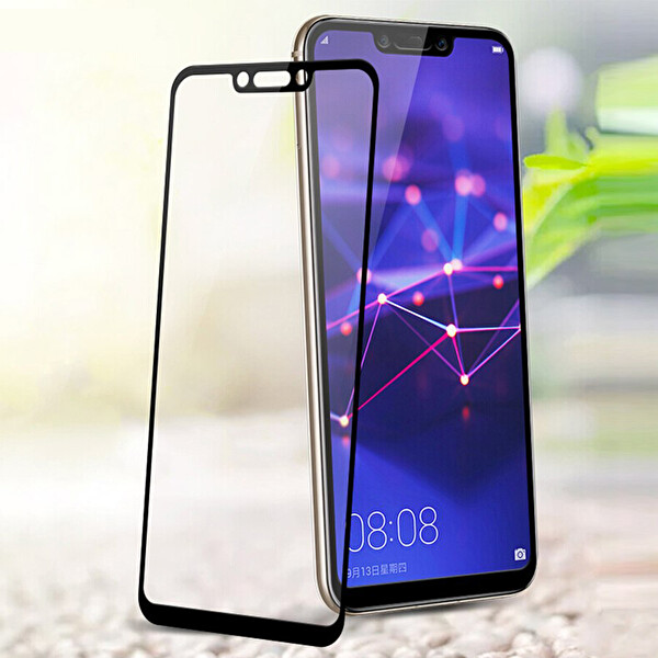 Microsonic Huawei Mate 20 Lite Tam Kaplayan Temperli Cam Ekran Koruyucu Siyah