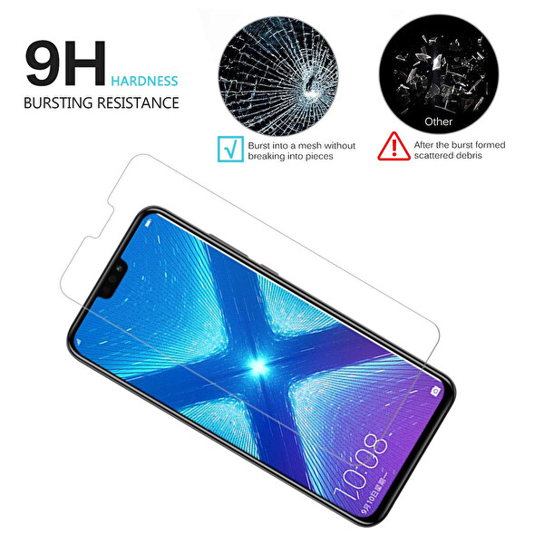 Microsonic Huawei Honor 8x Temperli Cam Ekran Koruyucu