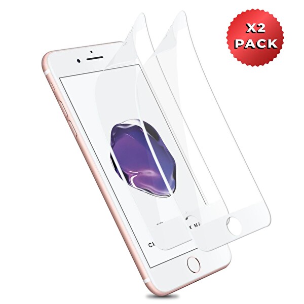 Microsonic Apple Iphone 8 Plus Crystal Seramik Nano Ekran Koruyucu Beyaz (2 Adet)