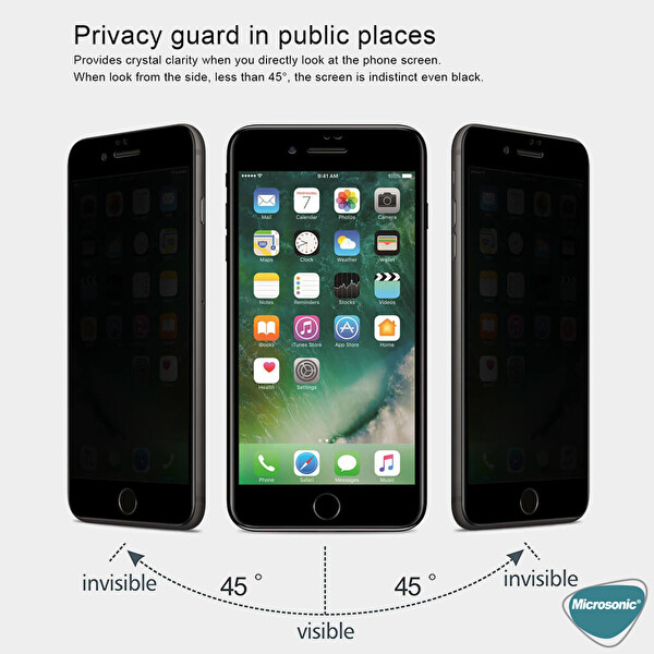 Microsonic Apple Iphone Se 2022 Privacy 5d Gizlilik Filtreli Cam Ekran Koruyucu Siyah