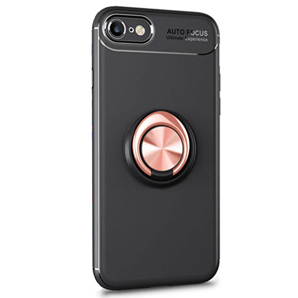 Microsonic Apple Iphone 6 Plus Kılıf Kickstand Ring Holder Siyah Rose