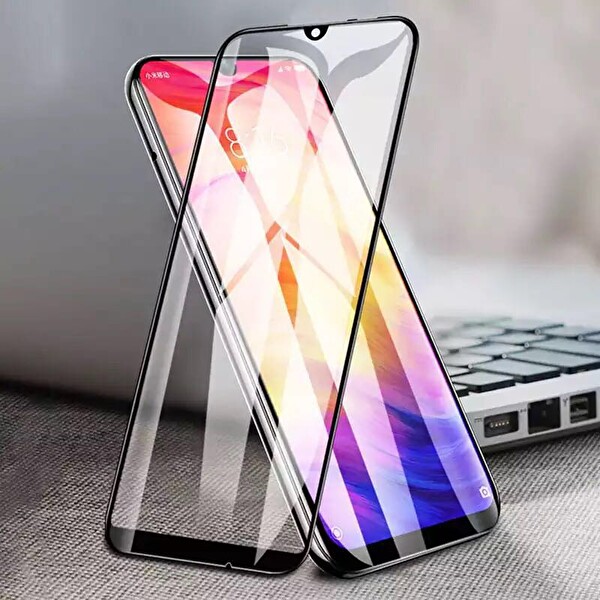 Microsonic Xiaomi Redmi Note 7 Tam Kaplayan Temperli Cam Ekran Koruyucu Siyah