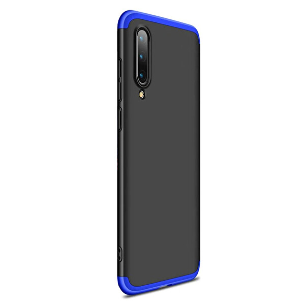 Microsonic Xiaomi Mi 9 Kılıf Double Dip 360 Protective Siyah Mavi