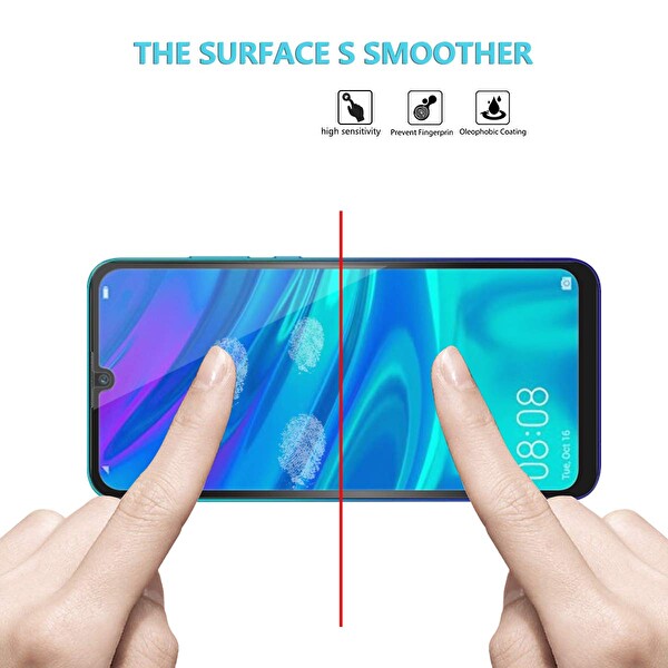 Microsonic Huawei Y7 2019 Tam Kaplayan Temperli Cam Ekran Koruyucu Siyah