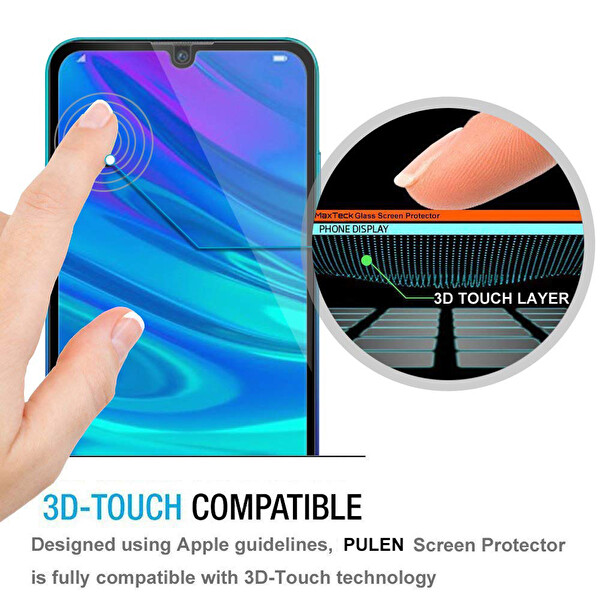 Microsonic Huawei Y7 2019 Tam Kaplayan Temperli Cam Ekran Koruyucu Siyah